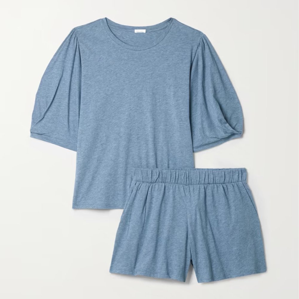 SKIN + NET SUSTAIN Cindi organic Pima cotton-jersey pajama set NWOT